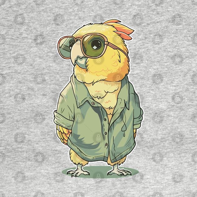 Vintage Green Cheek Conure Exotic Birds Parrot Sunglasses by RetroZin